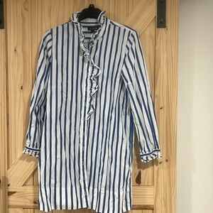 J Crew Cottage shirtdress in striped cotton poplin